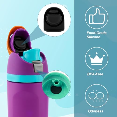 8-Pack Water Bottle Replacement Stoppers - Silicone Leak-Proof