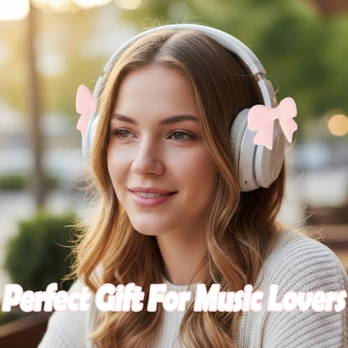 Silicone Bow Headphone Accessories - 3D Pink Bows for Headphones