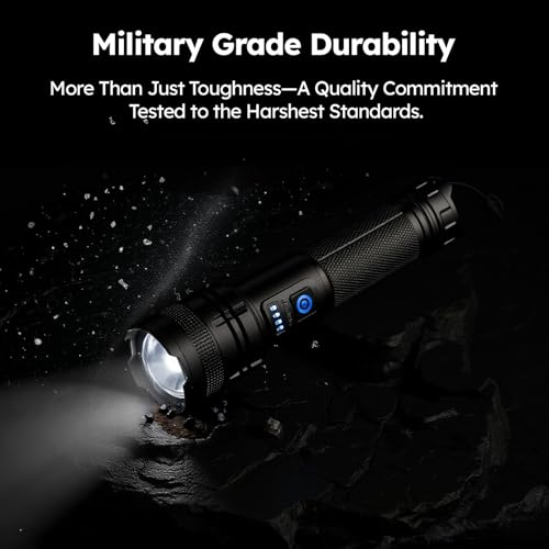THY TRY 90000 Lumen Rechargeable LED Flashlight 2-Pack, 5 Modes