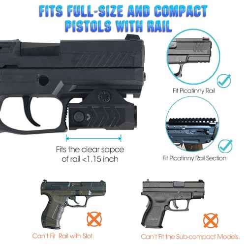 Tactical Flashlight Low Profile Quick Release,Mini Size,Magnetic Rechargeable for Pistol,Airsoft Light,Picatinny Rail Attachments