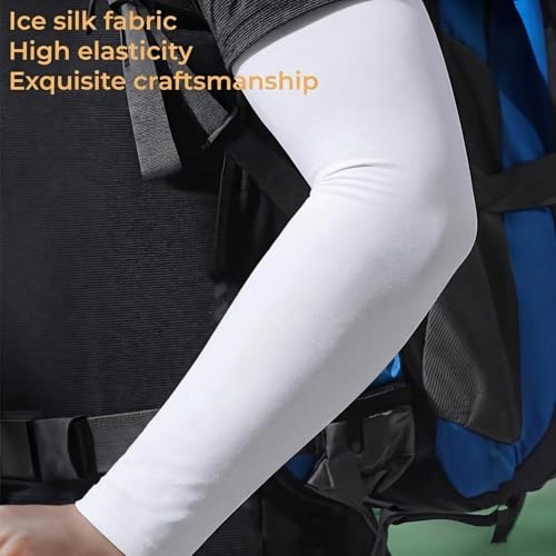 Cooling Arm Sleeves - UV Protection Compression Sleeves - White