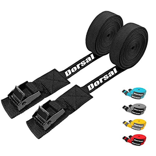 15 Ft Tie Down Straps for Surfboards, Kayaks, Canoes - 2 Pack