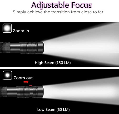 Zoomable Pen Flashlight - 3 Modes, 150 Lumen, 1 PCS