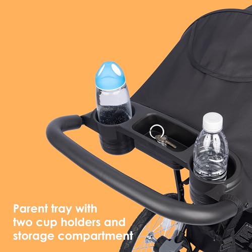 Jogging Stroller with Canopy and Parent Tray - Stellar Black