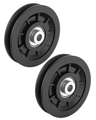 2 Pack Nylon Pulley Wheel 3.5 Inch Cable Replacement Pulleys Heavy Duty