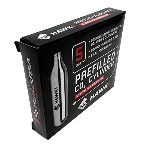 12 Gram CO2 Cartridges - 5 Pack for Air Guns, Airsoft & Paintball