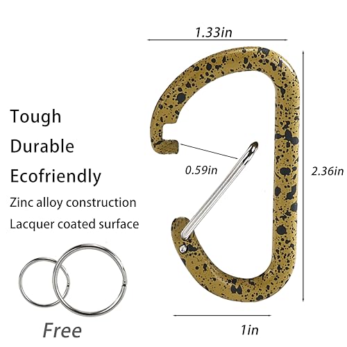 Heavy Duty 2.36in Self-Locking Carabiner Clip - 360° Rotating Swivel Hook 1