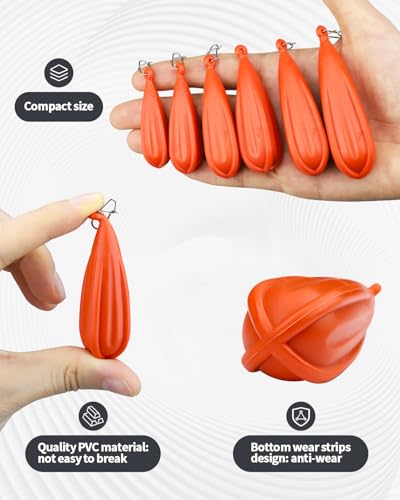Fishing Practice Plugs - 6 PCS Orange Casting Weights for Kids