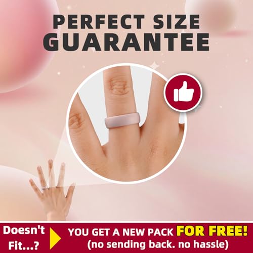 Egnaro Women’s Silicone Engagement Ring, 5.5mm Wide Comfort Fit