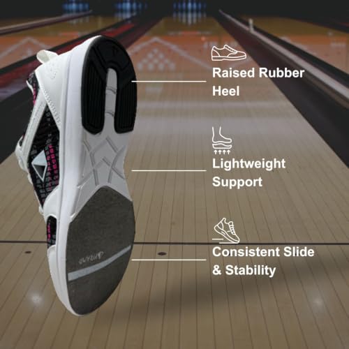 Pyramid Path Lite Hybrid Mesh Bowling Shoes for Women – White/Digital Hot Pink, Size 6