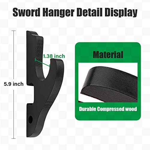 Adjustable 1-Tier Wall Mount Sword Holder for Katana & Cosplay - Black