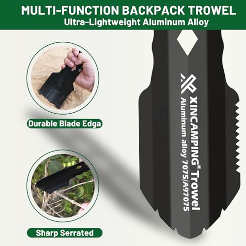 Ultralight Aluminum Backpacking Trowel - Black Grey
