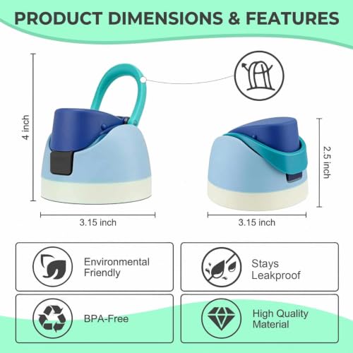 JLDLAI Navy Blue Replacement Lid for Owala 16oz-40oz Water Bottles, Leakproof