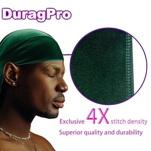 Velvet Durag for Men - Green, Enhanced Durability & Compression
