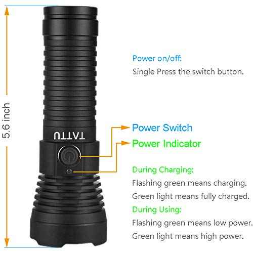 TATTU U3S UV Flashlight Rechargeable 365nm Black Light Torch with ZWB2 Filter, Blacklight 10W Ultraviolet LED Lamp with Micro USB Charging Cable