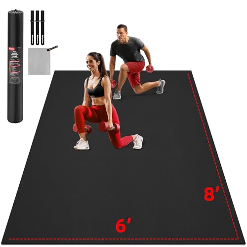 Extra Large Exercise Mat 8'x6' - Thick Workout Mat for Home Gym