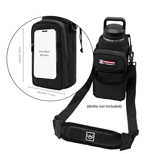 Nature Pioneor 32-36oz Insulated Water Bottle Carrier with Strap | Hands-Free Bottle Holder