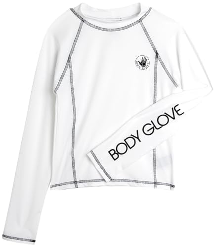 Boys Long Sleeve Rash Guard Swim Shirt UPF 50+ Sun Protection - Size 14 White