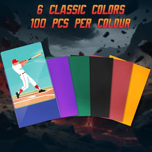 TiopLior 600 Pack Matte Card Sleeves - 6 Colors Standard Trading Card Protectors