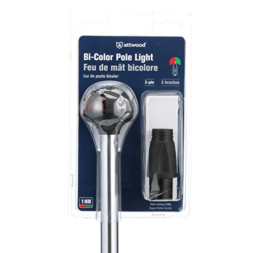 Attwood 5092-14-7 Bi-Color 12V Boat Navigation Stowaway Pole Light, 14-Inch