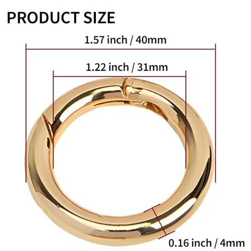 10 Pcs Heavy Duty Zinc Alloy Carabiner Clips - 1.22 Inch Gold
