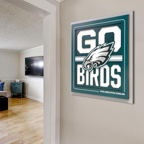 Philadelphia Eagles 3D Wall Art - Team Slogan & Logo, Ready to Hang