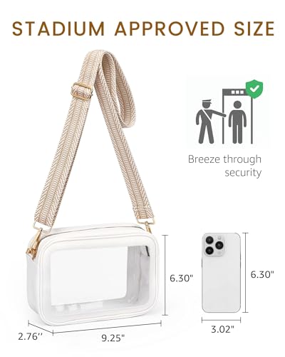 Clear Crossbody Bag for Stadium Events - Water-Resistant & Adjustable