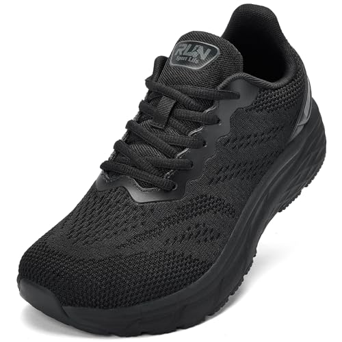 Slow Man Wide Toe Box Running Shoes for Men - All Black 8 Wide Cushioned Non Slip Sneakers