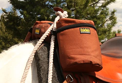 TrailMax Brown Pommel Saddle Bag for Trail Riding – Secure Front Saddle Storage Pouch for Phone, Snacks & Gear