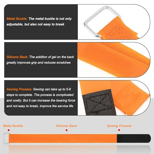 30-inch Bicycle Wheel Stabilizer Straps with Metal Buckle - Orange