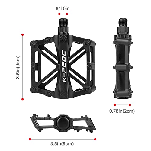 Universal Lightweight Aluminum Bike Pedals - Anti-Skid Black