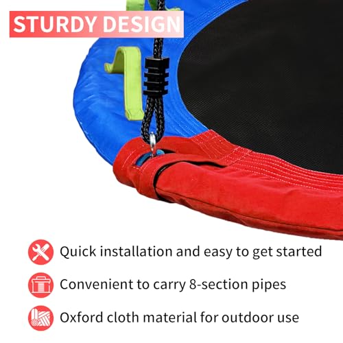 Rainbow Saucer Swing - 40 Inch, 900lbs Capacity, Adjustable Straps