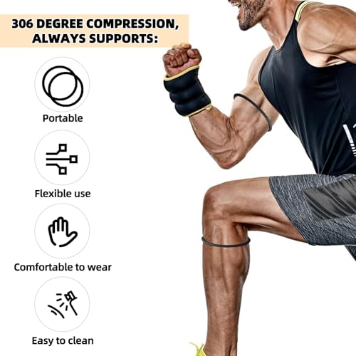 Patellar Tendon Support Straps - 6 Pack in Black & White
