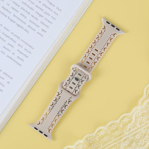 Breathable Lace Silicone Sport Band for Smart Watches - Starlight 38/40/41/42mm