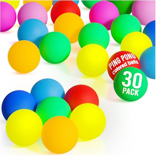 Colored Table Tennis Balls - 30 Pack for Games & Crafts