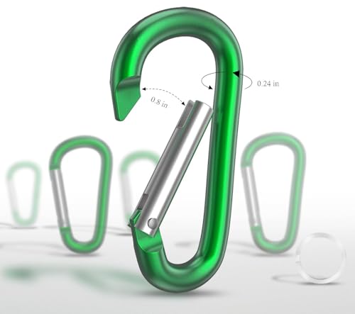 3" Aluminum Carabiner Keychain Clip - 12 Multicolor Set