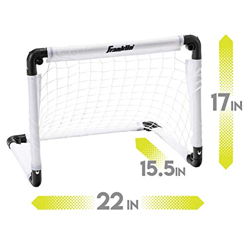 Kids Mini Soccer Goal Set - 22" Easy Fold Assembly, Includes Ball & Pump