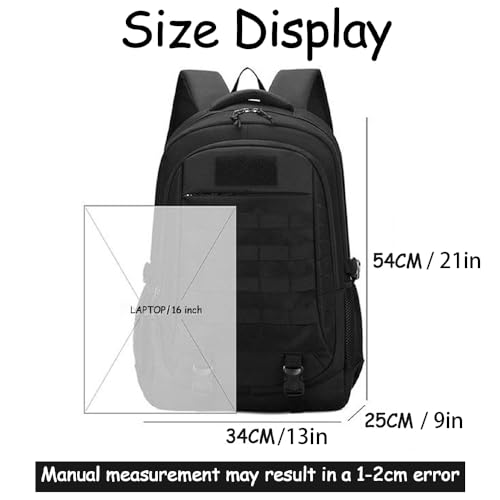 Lawaia Black 45L Military Tactical Backpack Waterproof Hiking & Survival Pack