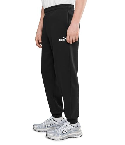 PUMA Men's Essentials No.1 Logo Cuffed Sweatpants - Black, Large