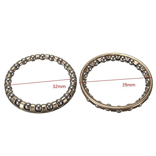 1 1/8 Inch Bicycle Headset Caged Ball Bearing Race - 2 Piece Set
