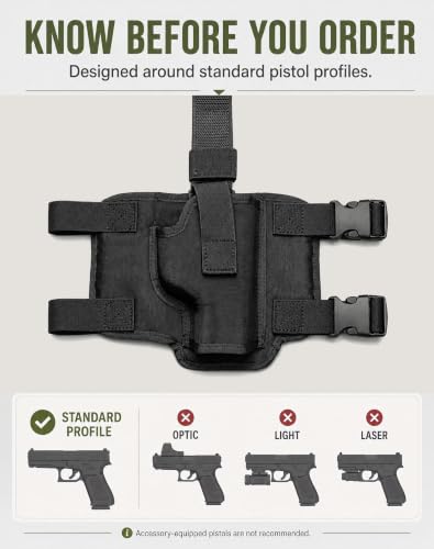 LOUBEI Drop Leg Holster for Pistols, Adjustable Thigh Carry Nylon Pistol Holster