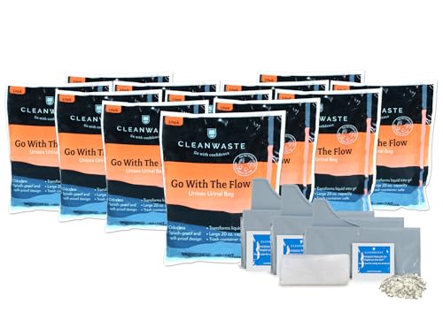 Disposable Urinal Bag Kit with Gelling Powder & Wipes - Portable Unisex Bladder Relief