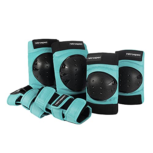 Multi-Sport Protective Pad Set - Knee, Elbow & Wrist Guards - Adult Spring Mint