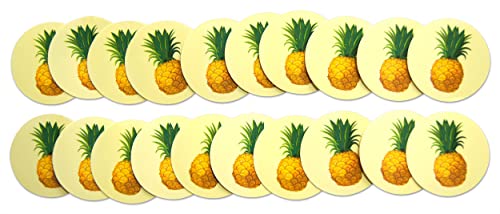 Pineapple Fruit Vinyl Stickers - 2" Round Decals - 20 Pack