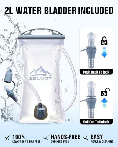 Hydration Vest with 2L Bladder - Lightweight Black Medium-Large