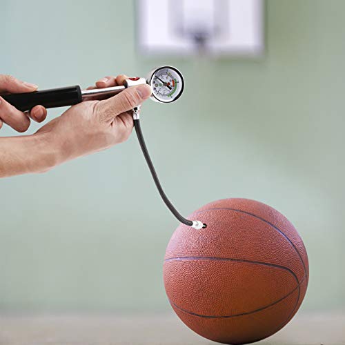 Ball Pump with Pressure Gauge for Sports Balls - Inflator with Needles & Release Valve
