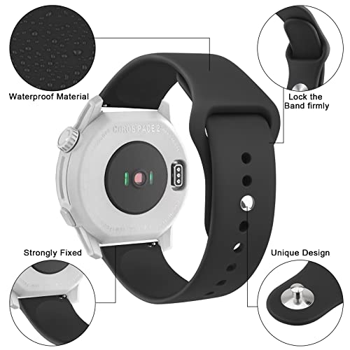 Silicone Replacement Band for Coros PACE 2/APEX 42mm - Black