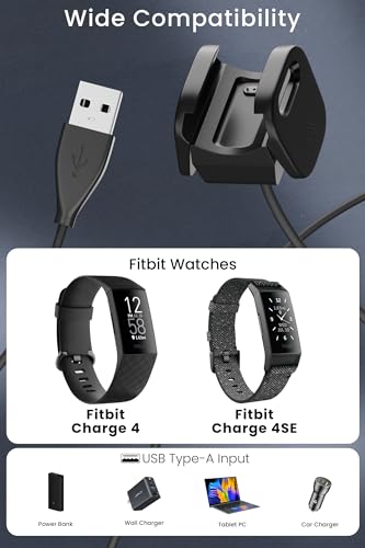 USB Charging Cable for Fitbit Charge 4 & 3 - 3.3ft