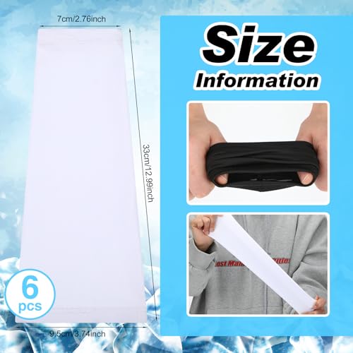 SATINIOR 6 Pairs Kids White Satin UV Cooling Football Arm Sleeves
