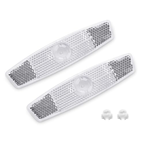 White Bicycle Wheel Reflectors - Safety Spoke Warning Lights (2 Pcs)